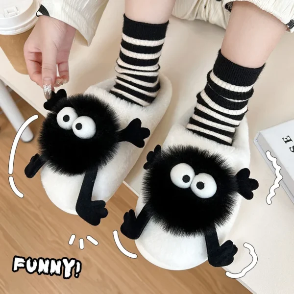 Unisex winter shoes House cotton slippers Men's indoor warm plush shoes Cute cartoon character slippers non-slip platform slippe - Image 2