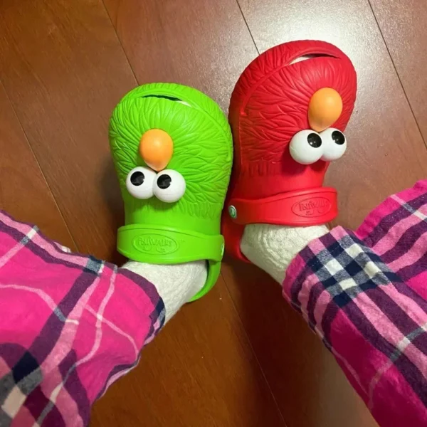 Hasbro Sesame Street ELMO creative cartoon funny thick-soled slippers cute personalized anime movie character non-slip slippers - Image 3