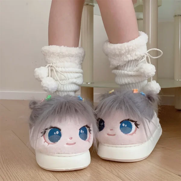 Fluffy Fun DIY Hairy Slippers Women Fuzzy Green Bird Home Shoes Woman Winter Comical Novelty Slipper Wacky Cosplay Slides Shoes - Image 6