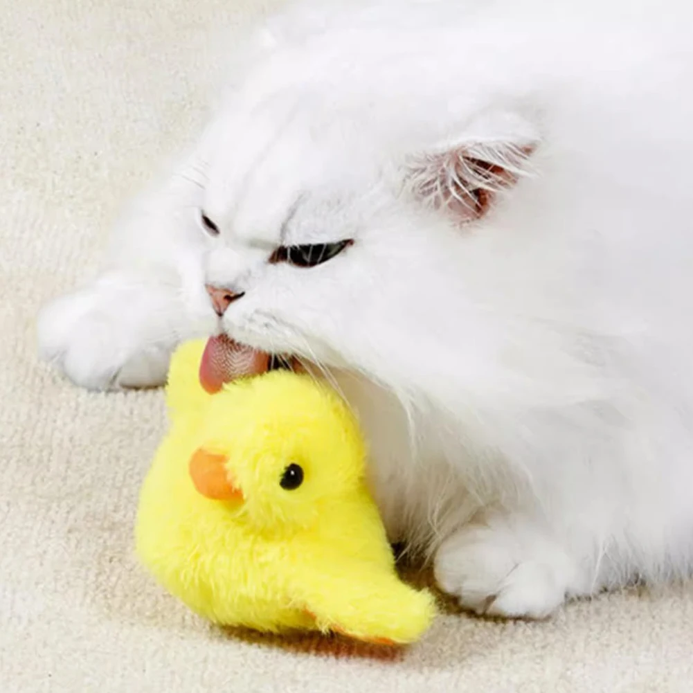 Flapping Duck Cat Toys Interactive Electric Bird Toys Washable Cat Plush Toy With Catnip Vibration Sensor Cats Game Toy Kitten – Image 4