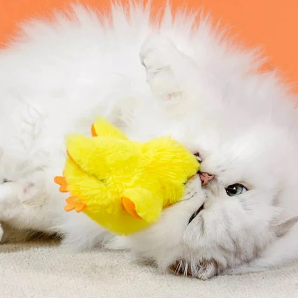 Flapping Duck Cat Toys Interactive Electric Bird Toys Washable Cat Plush Toy With Catnip Vibration Sensor Cats Game Toy Kitten – Image 3