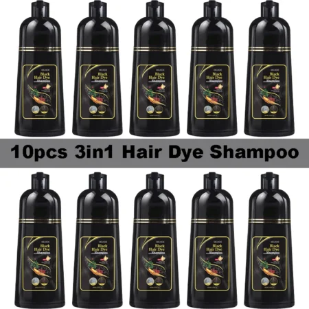 Shampooing colorant 3 en 1 pour cheveux gris, Polygonum, Multithorum, ingrédients à base de plantes, couverture de coloration assombrissante vidéo naturelle, 100ml