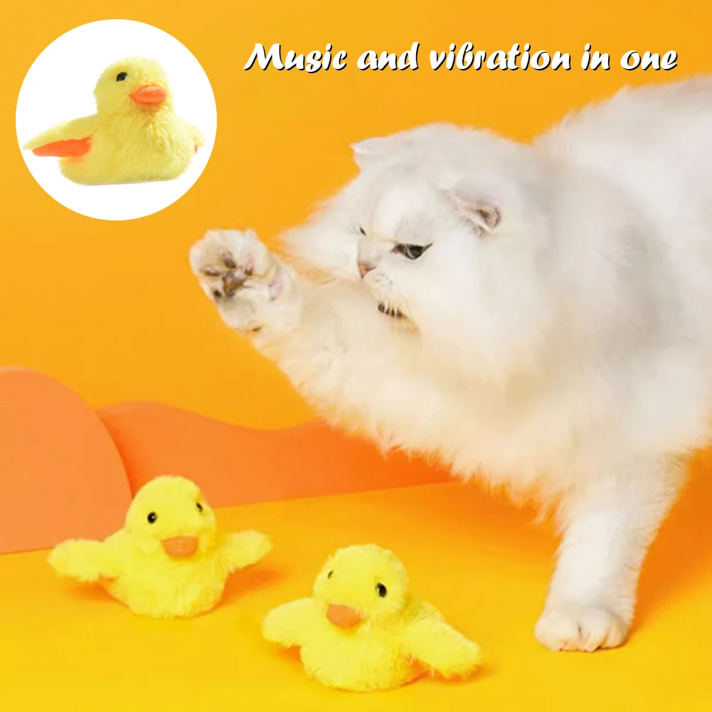 Flapping Duck Cat Toys Interactive Electric Bird Toys Washable Cat Plush Toy With Catnip Vibration Sensor Cats Game Toy Kitten – Image 5