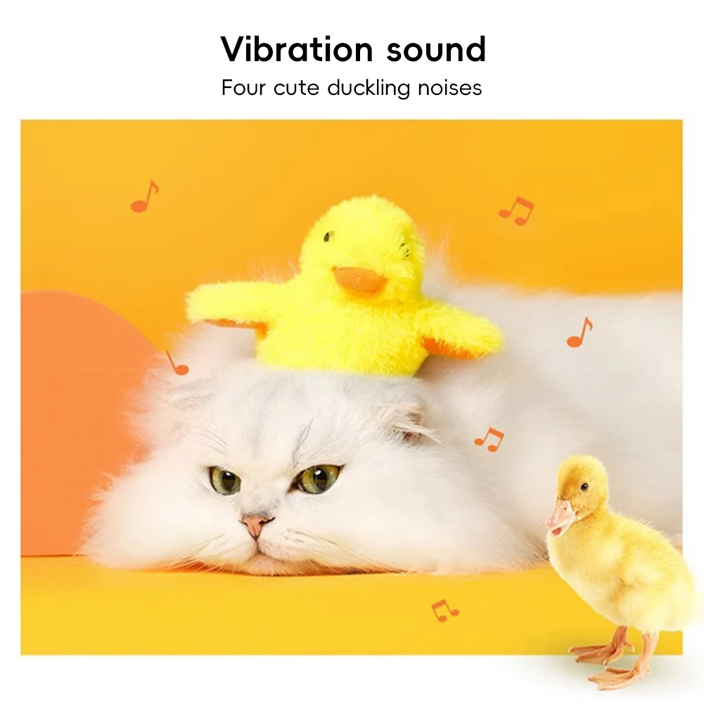 Flapping Duck Cat Toys Interactive Electric Bird Toys Washable Cat Plush Toy With Catnip Vibration Sensor Cats Game Toy Kitten – Image 6
