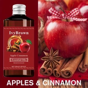 3,38 oz Huile Essentielle IvyBrown Pomme Cannelle - Hypoallergénique, Non Grasse et Hydratante à Action Rapide avec Aroma Longue Durée Riche en Extrait de Pome & Vitamine E. Soin Naturel pour Cheveux Clair Beige : Diffuseur Massage DIY Yoga Méditation | Idéal comme cadeau Noël Hommes Femelles Tous Types Peaux Sensibles Lumière Béje Sécurisés Parfumeurs Amateurs d'Appel
