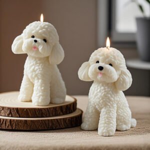 Moule en Silicone pour Bougie Parfumée Teddy Dog - Moule à Savon Artisanal et Décoration en Plâtre DIY