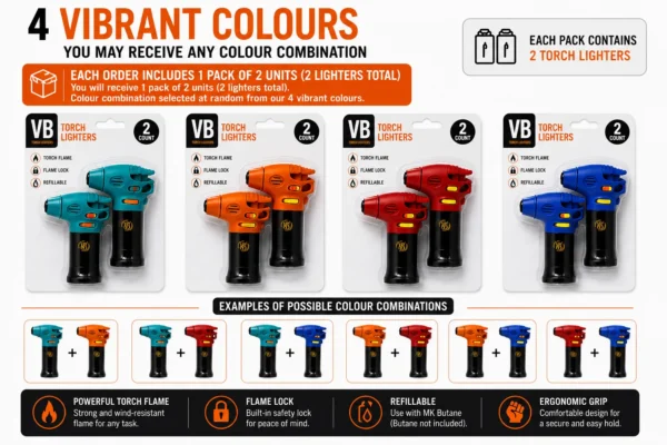 07 0 Image 26 juil. 2026, 23_14_02 VB Torch Lighter 4.25 Inch – Pack of 2