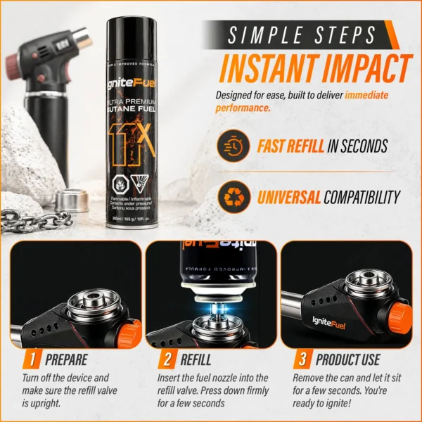 Artboard 3 IgniteFuel 11X Ultra Premium Butane Fuel 300ml (165g) - Pack of 1