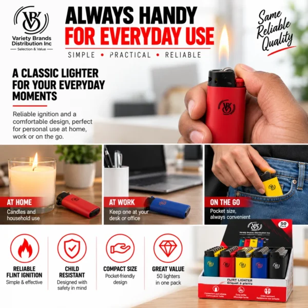 ChatGPT Image 3 sept. 2026, 22_53_28 VB Maxi Flint Disposable Lighter - Box of 50