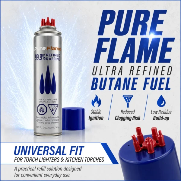 Image 1 Pack of 1 PureFlame 99.99% Butane Fuel 300ml (165g) - Pack of 2