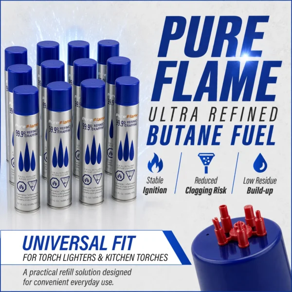 PureFlame 99.99% Butane Fuel 300ml (165g) - Pack of 12