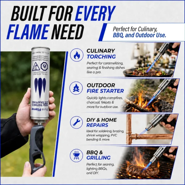 Image 4 PureFlame 99.99% Butane Fuel 300ml (165g) - Pack of 2