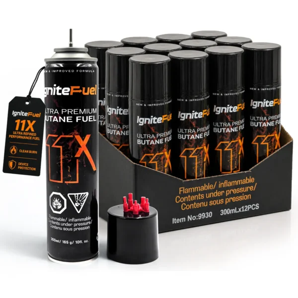 Main Image IgniteFuel 11X Ultra Premium Butane Fuel 300ml (165g) - Pack of 12