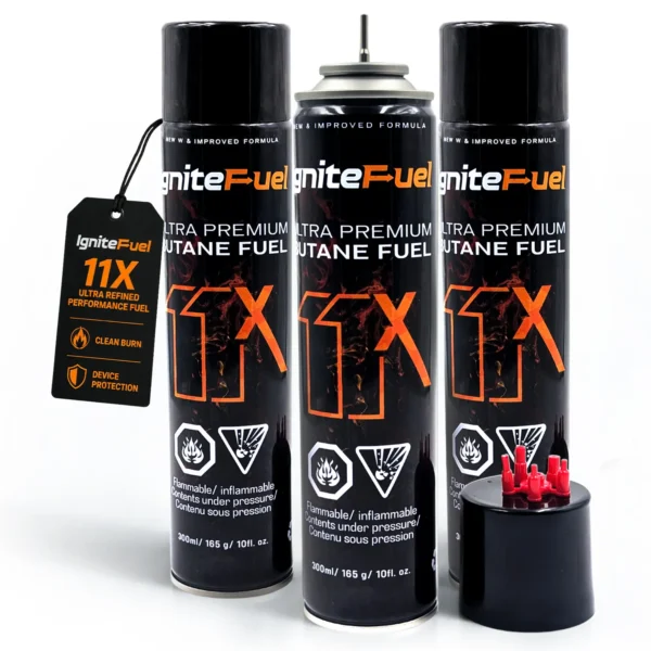 Main Image IgniteFuel 11X Ultra Premium Butane Fuel 300ml (165g) - Pack of 3