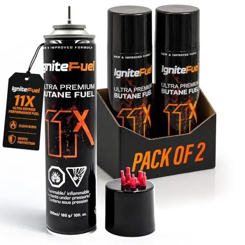 https___m.media-amazon.com_images_I_51KMBpDBH6L IgniteFuel 11X Ultra Premium Butane Fuel 300ml (165g) - Pack of 2