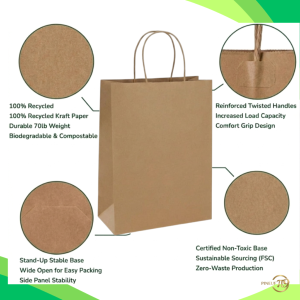 Pineuf brown kraft bags 10x5x13 - gallery 10 Brown kraft paper bags 10 x 5 x 13 inches - details and uses 10
