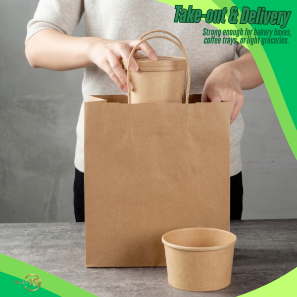 Pineuf brown kraft bags 10x5x13 - gallery 6 Brown kraft paper bags 10 x 5 x 13 inches - details and uses 6