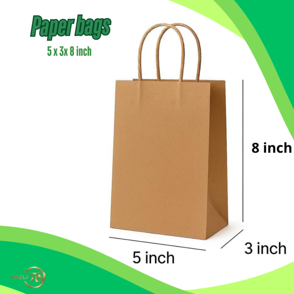 Pineuf brown kraft bags 5x3x8 - gallery 5 Brown kraft paper bags 5 x 3 x 8 inches - details and uses 5