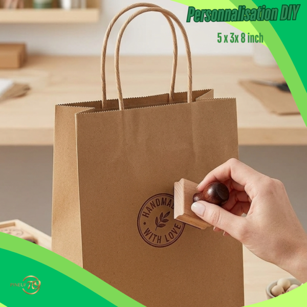 Pineuf brown kraft bags 5x3x8 - gallery 7 Brown kraft paper bags 5 x 3 x 8 inches - details and uses 7