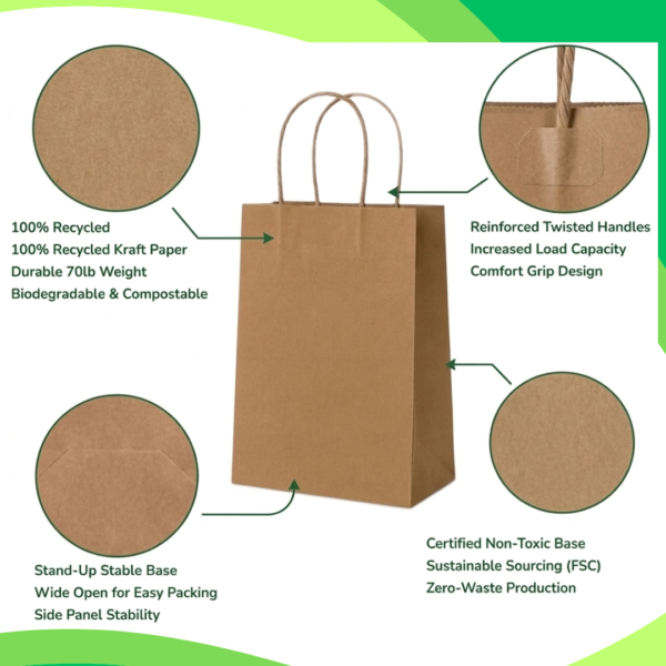 Pineuf brown kraft bags 5x3x8 - gallery 8 Brown kraft paper bags 5 x 3 x 8 inches - details and uses 8