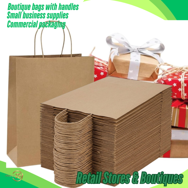 Brown kraft bags for retail stores and boutiques