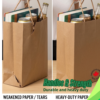 Brown kraft paper bag handles and construction