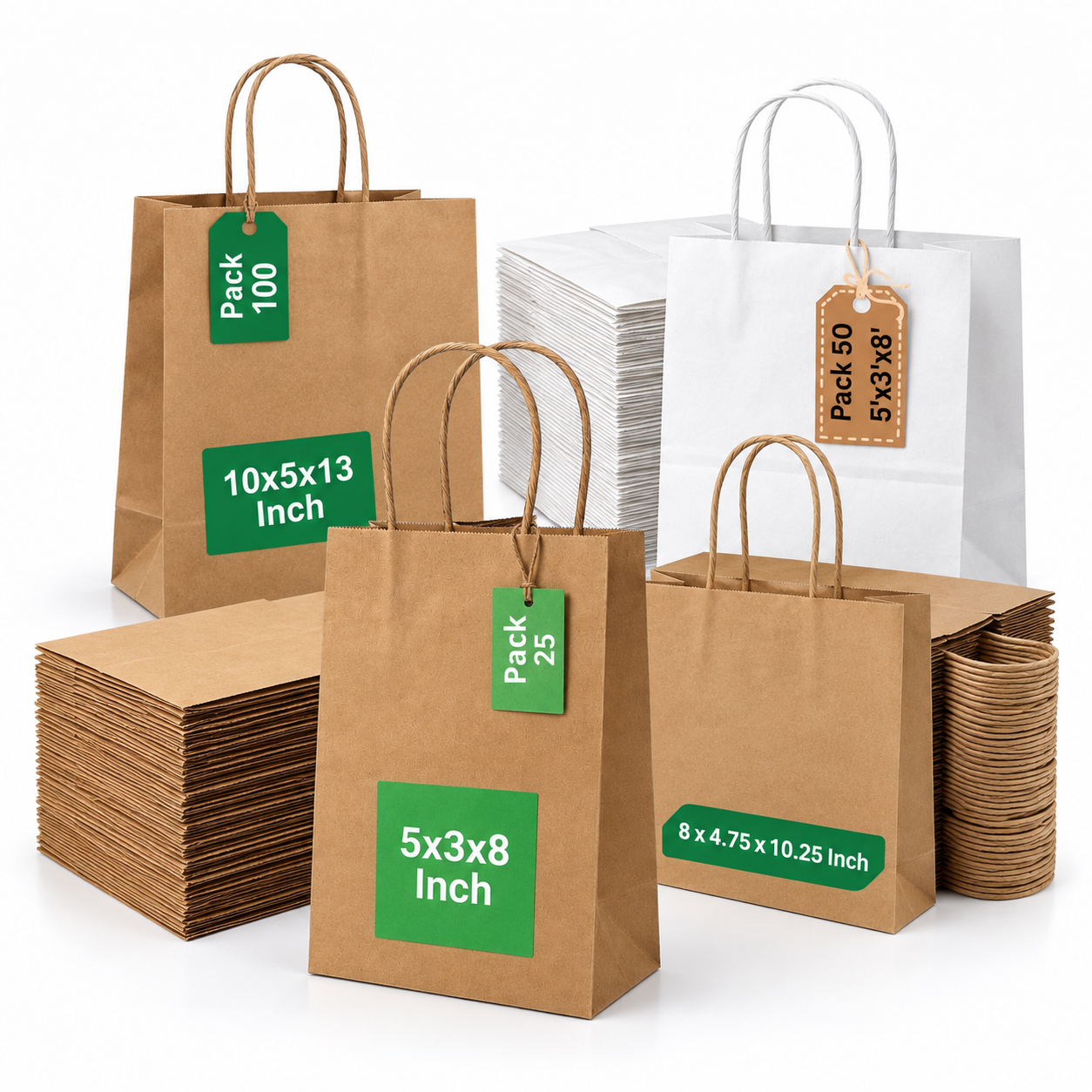 Kraft paper shopping bags