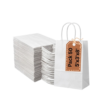 Pineuf white kraft bags 5x3x8 - 50 count White kraft paper bags with handles, 5 x 3 x 8 inches, pack of 50