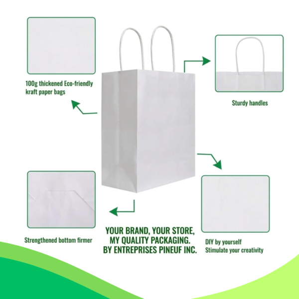 White kraft paper bags with handles - product and usage image 4
