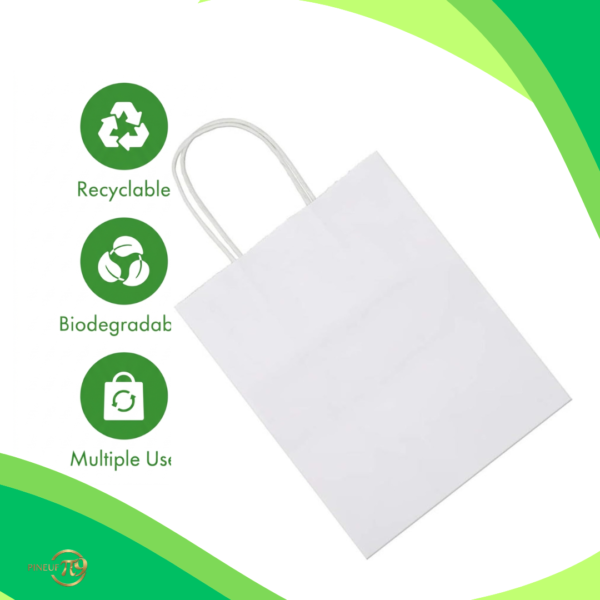 White kraft paper bags with handles - product and usage image 7