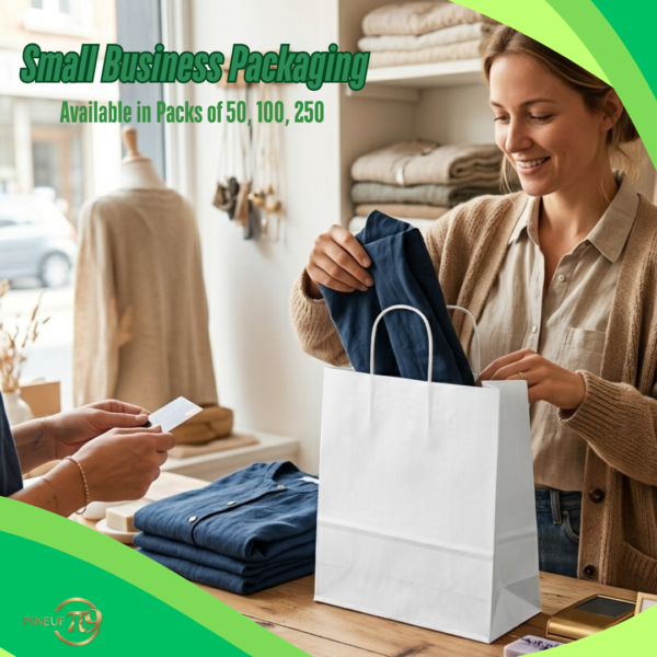White kraft paper bags with handles - product and usage image 8