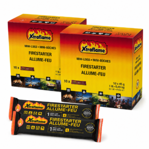 Xtraflame Mini-Logs 20 - Image 1 Xtraflame Mini-Logs fire starters pack of 20 - two boxes and two individually wrapped mini-logs