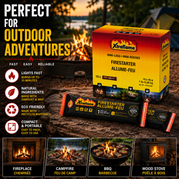 Xtraflame Mini-Logs 20 - Image 7 Xtraflame Mini-Logs fire starters pack of 20 - product information image 7
