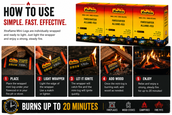 Xtraflame Mini Logs 30 - how to use Xtraflame Mini Logs 30 - how to use